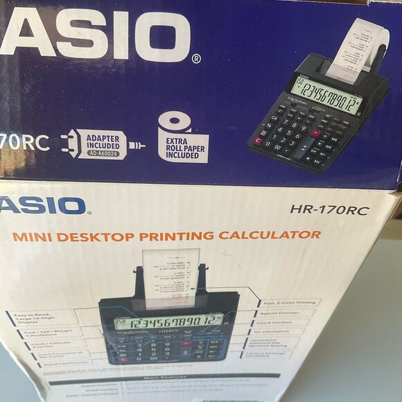Casio HR-170RC Plus, Desktop Printing Calculator, Black - Picture 6 of 6